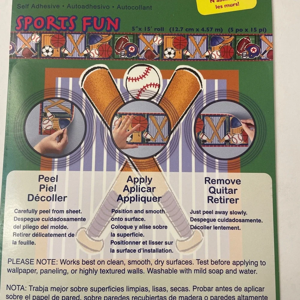 Borders Unlimited 3 Self Adhesive Sports Fun Room Borders